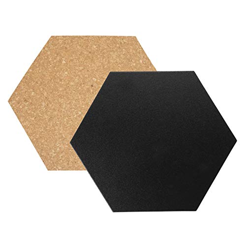 SECURIT Hexagon Cork & chalkboards-Set of 7 pcs (4X Chalkboard + 3X Cork) Bolsa para Calcetines, 23 cm, Negro (Black)