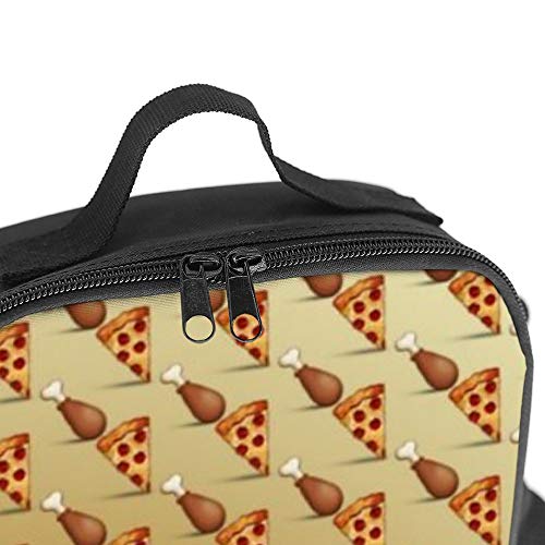 SEDEXD Bolsa de Picnic Bolsa de Almuerzo Refrigerador Aislado Contenedor de Comida Bolsa de Almuerzo Impermeable,con Correa de Hombro Ajustable-ala de Pizza y Pollo