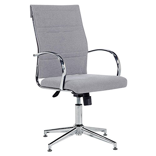 Sedutahome Silla de Escritorio para despacho Modelo Miller con Base Fija Elegance Color Gris Ceniza