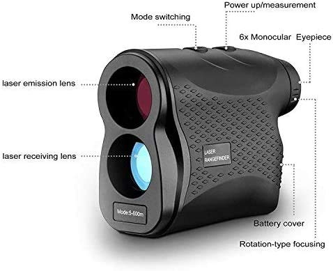 SeeKool 600m Telémetro de Golf, Multifunciones Laser Rangefinder, 6X Aumento, con Bloqueo de Bandera, Distancia, Medición de Velocidad, para Golf, Caza, Escalada en Roca al Aire Libre