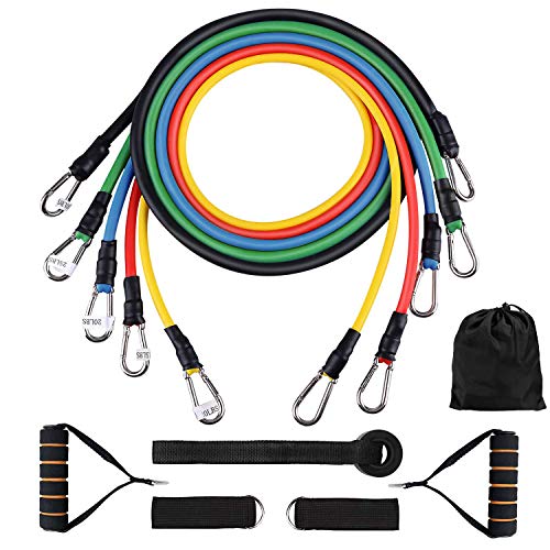 SeeKool Bandas de Fitness/Bandas de Resistencia, 5 Tubos de Ejercicios, con Asas, Correas de Tobillo y Anclaje, para Culturismo,Rehabilitación, Yoga e Pilates, Gimnasio en casa,Hombre y Mujer SeeKool Bandas de Fitness/Bandas de Resistencia, 5 Tubos de Ejercicios, con Asas, Correas de Tobillo y Anclaje, para Culturismo,Rehabilitación, Yoga e Pilates, Gimnasio en casa,Hombre y Mujer