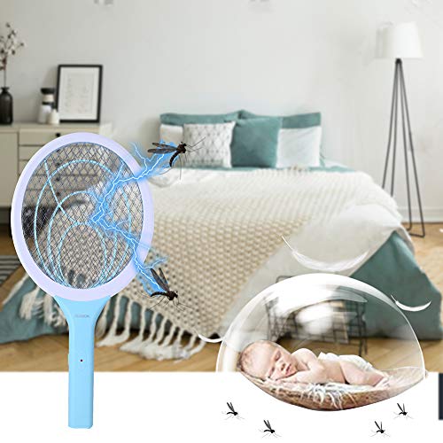 seenlast Raqueta Mosca Antimosquitos, Matamoscas Eléctrico Zapper Mata Mosquito, 3000 Voltios Plagas Insectos Asesino Repelente para Interior en Aire Libre seenlast Raqueta Mosca Antimosquitos, Matamoscas Eléctrico Zapper Mata Mosquito, 3000 Voltios Plagas Insectos Asesino Repelente para Interior en Aire Libre