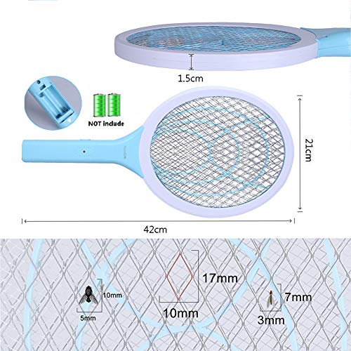 seenlast Raqueta Mosca Antimosquitos, Matamoscas Eléctrico Zapper Mata Mosquito, 3000 Voltios Plagas Insectos Asesino Repelente para Interior en Aire Libre