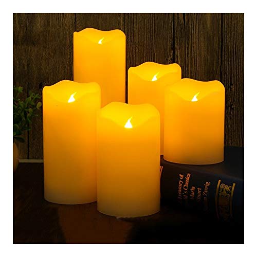 Seguro Sin Llama Borde de la Onda eléctrica Led Cera de la Vela, la Vela Ligera for Halloween/Fiesta de Navidad Decorativo, Boda de la Vela Decorativa Boda (Color : Size 50x120mm)