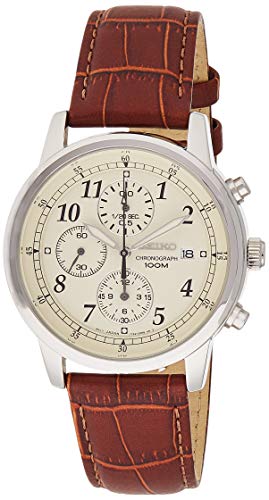 Seiko Reloj Cronógrafo de Cuarzo para Hombre con Correa de Piel – SNDC31P1