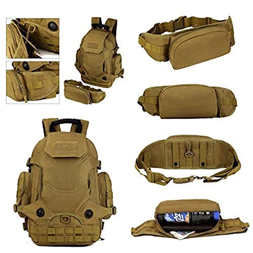 Selighting Mochila Táctica Impermeable 40L Mochilas Hombre Militares MOLLE de 900D Nylon con Múltiples Bolsillos para Senderismo,Acampada,Camping,Caza,Viaje