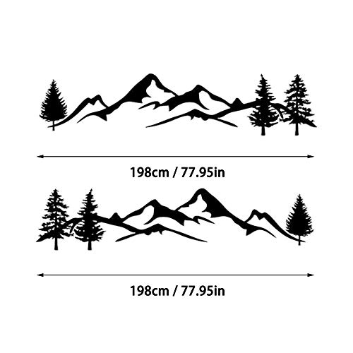 SELUXU Mountain Tree Car-Styling Vehículo Cuerpo 2 Falda Lateral Camping Autocaravana Trailer Calcomanías Pegatinas Decoración