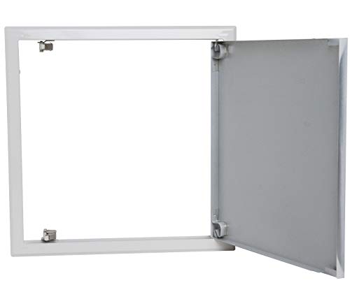 Semin A03619 – Trampilla de visita metálico lacado blanca para el acceso en los Gaines Techniques y conductos para muros y techo, apertura poussez/Lâchez, interior, 400 mm x 400 mm