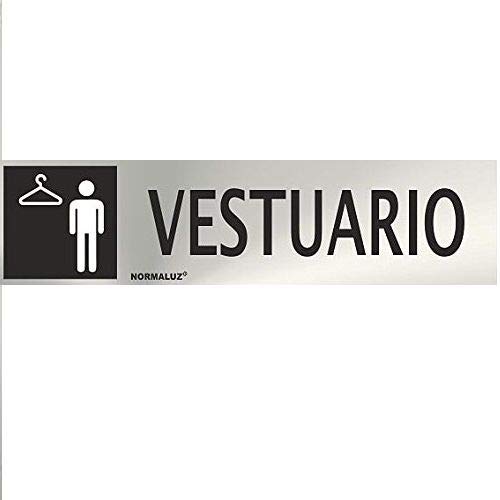 Señal adhesiva Vestuario Masculino Acero inoxidable 5x20 cm Señal adhesiva Vestuario Masculino Acero inoxidable 5x20 cm