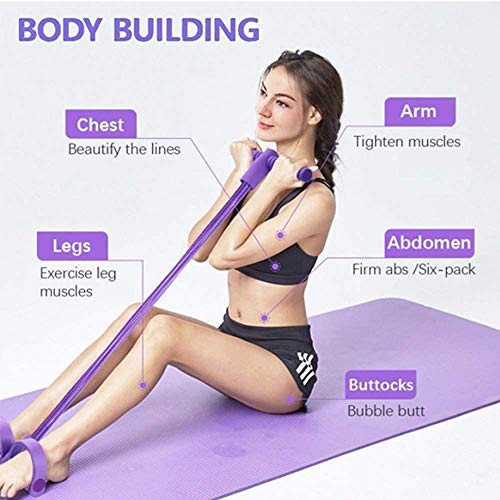 Senbos Fitness Pedal Ejercitador Cuerda de Tracción Abdominales Culturismo Expansor Pedal Bandas de Resistencia Equipo de Gimnasio en Casa Para Yoga, Adelgazamiento, Entrenamiento de Fuerza