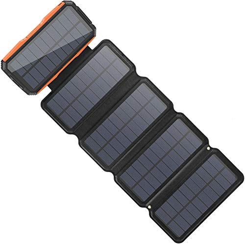 Sendowtek Cargador Solar Móvil 26800mAh Power Bank 4 Paneles Solares Cargador Plegables Batería Externa Banco de Energía Portátil 2 Puertos USB LED Linterna para Camping, Viajes, Emergencia Sendowtek Cargador Solar Móvil 26800mAh Power Bank 4 Paneles Solares Cargador Plegables Batería Externa Banco de Energía Portátil 2 Puertos USB LED Linterna para Camping, Viajes, Emergencia