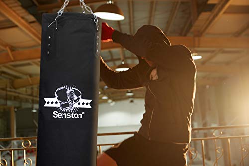 Senston Saco de Arena de Boxeo para Trabajo Pesado, Hanging Canvas Hollow Punch Bag para Entrenamiento de Taekwondo, Boxeo y Muay Thai