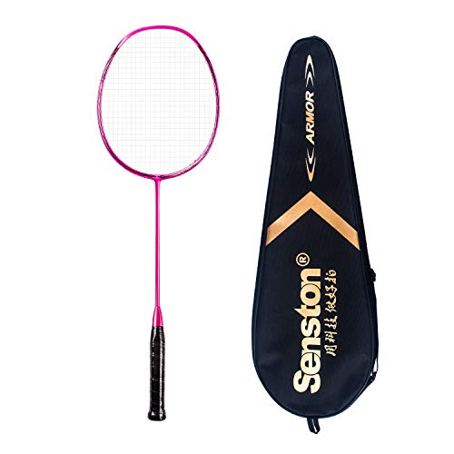 Senston senton Raqueta de bádminton Raquetas Ligera de bádminton aleación de Carbono Deportiva con Bolsa de Raqueta