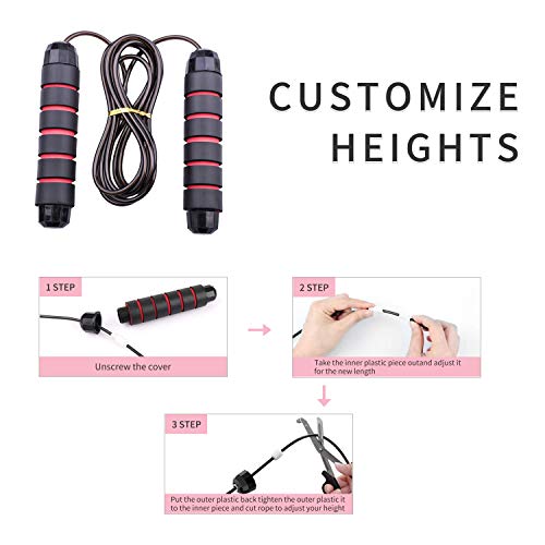 Septoui Combinación de Cuerda para Saltar y Bandas Elásticas Fitness/Bandas de Resistencia, Cuerda Saltar Comba con Mango Antideslizante, Set de 5 Cintas Elásticas Fitness con Bolsa Almacenamiento Septoui Combinación de Cuerda para Saltar y Bandas Elásticas Fitness/Bandas de Resistencia, Cuerda Saltar Comba con Mango Antideslizante, Set de 5 Cintas Elásticas Fitness con Bolsa Almacenamiento