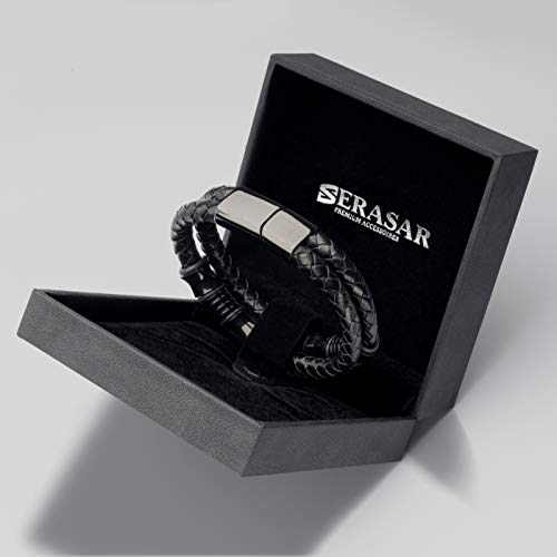 SERASAR 17cm Negro Pulsera de Cuero Hombre Chico Pulseras Hombres Brazalete Brazaletes Pulso Muñequera Muñequeras Bisuteria Bisutería Joyeria Nudos Cuerda Cuerdas Bracelet Men Jewellery Unisex Ancha SERASAR 17cm Negro Pulsera de Cuero Hombre Chico Pulseras Hombres Brazalete Brazaletes Pulso Muñequera Muñequeras Bisuteria Bisutería Joyeria Nudos Cuerda Cuerdas Bracelet Men Jewellery Unisex Ancha
