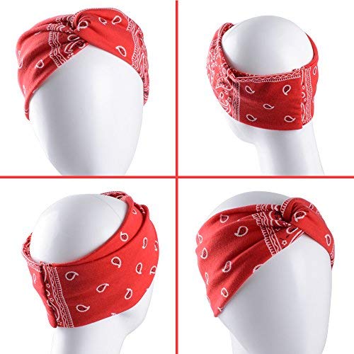 SERWOO 3pcs Diademas Mujer Turbante Elástico Banda Cabeza Nudo Pelo Bohemia Floral Twist para Yoga Fiesta Deporte (Bohemia A)