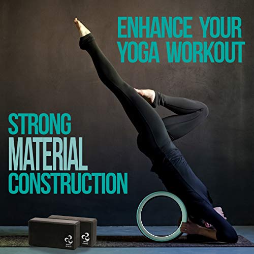 Set Accesorios de Yoga para Principiantes - Kit de Rueda de Yoga + 2 Yoga Blocks, eBook y Corra de Yoga Incluidos | Kit de Yoga Accesorios para Principiantes Yoga