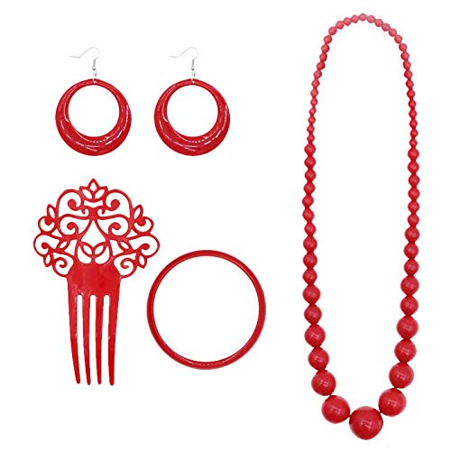 Set Accesorios Flamenca Sevillanas Rojo (4 PCS) Set Accesorios Flamenca Sevillanas Rojo (4 PCS)