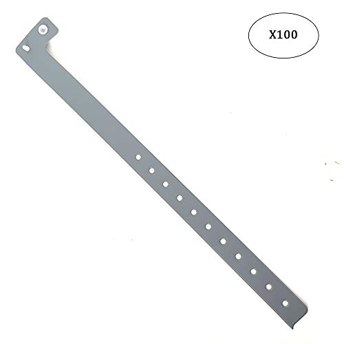 Set de 100 pulseras de plástico/vinilo para eventos, personalizables e impermeables (naranja neón) Set de 100 pulseras de plástico/vinilo para eventos, personalizables e impermeables (naranja neón)