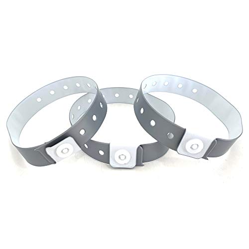 Set de 100 pulseras de plástico/vinilo para eventos, personalizables e impermeables (naranja neón)