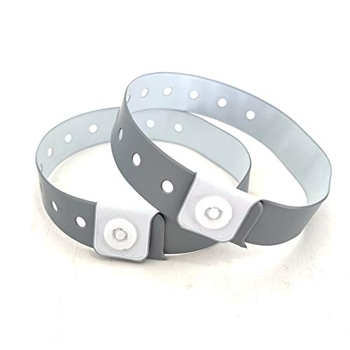 Set de 100 pulseras de plástico/vinilo para eventos, personalizables e impermeables (naranja neón) Set de 100 pulseras de plástico/vinilo para eventos, personalizables e impermeables (naranja neón)