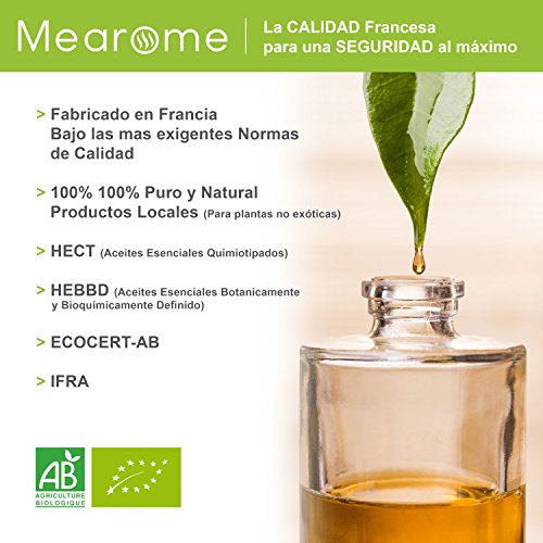 Set de Aceites Esenciales 100% Naturales Bio | Para Humificador Difusor, Aromaterapia | Menta, Eucalipto, Cedro de Atlas, Citronela, Naranja, Limón, Lavandín, Ravintsara | Mearome Fabricado en Francia
