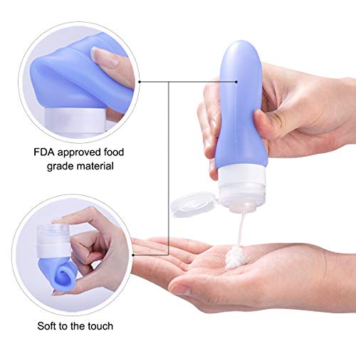 Set de Botellas de Silicona de Viaje, TSA Approved Contenedor de Viaje a Prueba de Fugas para Champú, Loción y Acondicionador Set de Botellas de Silicona de Viaje, TSA Approved Contenedor de Viaje a Prueba de Fugas para Champú, Loción y Acondicionador