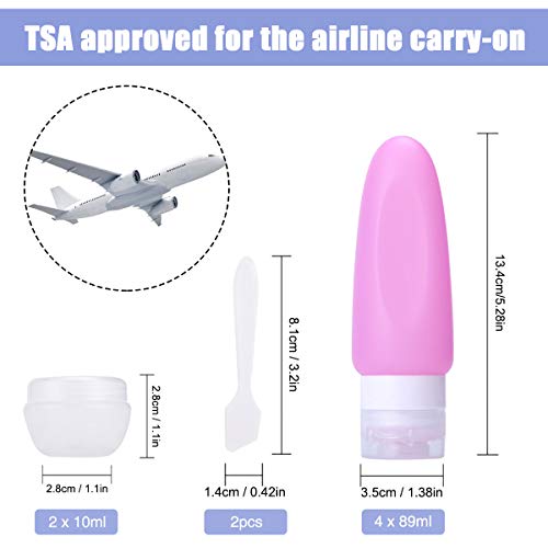 Set de Botellas de Silicona de Viaje, TSA Approved Contenedor de Viaje a Prueba de Fugas para Champú, Loción y Acondicionador Set de Botellas de Silicona de Viaje, TSA Approved Contenedor de Viaje a Prueba de Fugas para Champú, Loción y Acondicionador