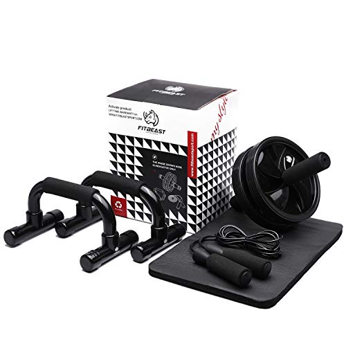 Set de Ejercitar Rodillo Abdominales, 3 en 1 con Barra para Flexiones, Cuerda para Saltar y Rodilleras–Equipo para Ejercitarse en Casa y de Entrenamiento de Fuerza para Fortalecer tus Abdominales Set de Ejercitar Rodillo Abdominales, 3 en 1 con Barra para Flexiones, Cuerda para Saltar y Rodilleras–Equipo para Ejercitarse en Casa y de Entrenamiento de Fuerza para Fortalecer tus Abdominales