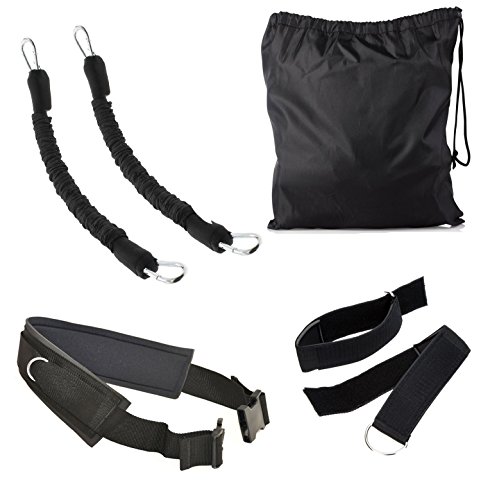 Set de entrenamiento de salto vertical ajustable para la cintura, entrenador de fuerza, bandas de resistencia para la pierna, accesorios de fitness (5 piezas/juego)