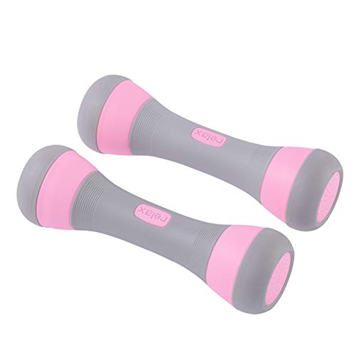 Set De Mancuernas, Peso Ajustable 1Kg, 2Kg, 3Kg, 4Kg, para El Entrenamiento del Cuerpo Pareja De Mancuernas De Goma, para El Gimnasio Casero, para Las Mujeres,Rosado