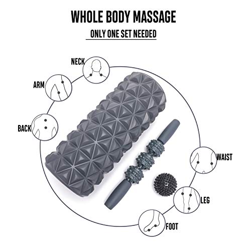 Set de Rodillo de hule 2 en 1 de FitBeast para dar Masajes Profundos, Barra y pelota para dar masajes en Puntos de Dolor, Relajan Músculos Rígidos y Adoloridos, Relajación Profunda, Rehabilitación Set de Rodillo de hule 2 en 1 de FitBeast para dar Masajes Profundos, Barra y pelota para dar masajes en Puntos de Dolor, Relajan Músculos Rígidos y Adoloridos, Relajación Profunda, Rehabilitación