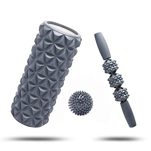 Set de Rodillo de hule 2 en 1 de FitBeast para dar Masajes Profundos, Barra y pelota para dar masajes en Puntos de Dolor, Relajan Músculos Rígidos y Adoloridos, Relajación Profunda, Rehabilitación Set de Rodillo de hule 2 en 1 de FitBeast para dar Masajes Profundos, Barra y pelota para dar masajes en Puntos de Dolor, Relajan Músculos Rígidos y Adoloridos, Relajación Profunda, Rehabilitación