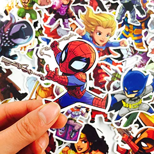 SetProducts  Top Pegatinas! Juego de 50 Pegatinas de Superhéroes Marvel Vinilos - No Vulgares - Estilo, Bomba, Super Héroes - Personalización, Scrapbooking, Bullet Journal