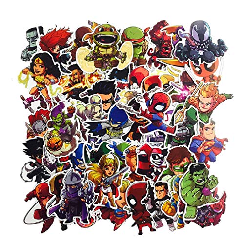 SetProducts  Top Pegatinas! Juego de 50 Pegatinas de Superhéroes Marvel Vinilos - No Vulgares - Estilo, Bomba, Super Héroes - Personalización, Scrapbooking, Bullet Journal