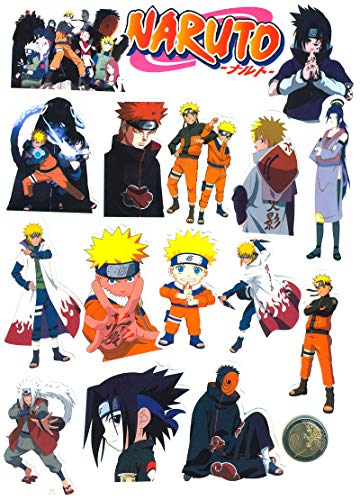 SetProducts  Top Pegatinas! Juego de 60 Pegatinas de Naruto Vinilos - No Vulgares - Manga, Kakashi, Sasuke, Itachi, Bomb - Personalización Portátil, Equipaje, Motocicleta, Bicicleta…