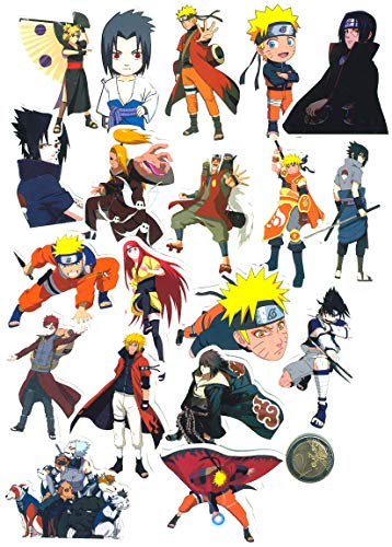 SetProducts  Top Pegatinas! Juego de 60 Pegatinas de Naruto Vinilos - No Vulgares - Manga, Kakashi, Sasuke, Itachi, Bomb - Personalización Portátil, Equipaje, Motocicleta, Bicicleta…