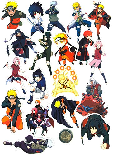 SetProducts  Top Pegatinas! Juego de 60 Pegatinas de Naruto Vinilos - No Vulgares - Manga, Kakashi, Sasuke, Itachi, Bomb - Personalización Portátil, Equipaje, Motocicleta, Bicicleta…