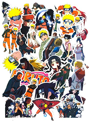 SetProducts  Top Pegatinas! Juego de 60 Pegatinas de Naruto Vinilos - No Vulgares - Manga, Kakashi, Sasuke, Itachi, Bomb - Personalización Portátil, Equipaje, Motocicleta, Bicicleta…