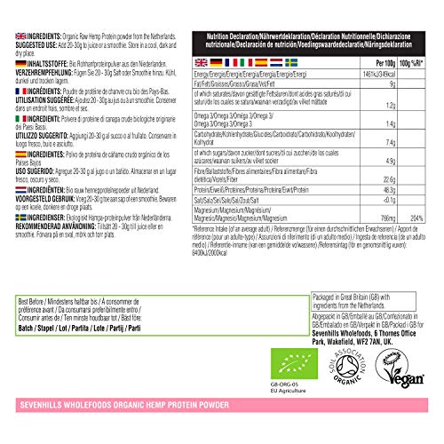 Sevenhills Wholefoods Proteína De Cáñamo Cruda En Polvo Orgánico 1kg Sevenhills Wholefoods Proteína De Cáñamo Cruda En Polvo Orgánico 1kg