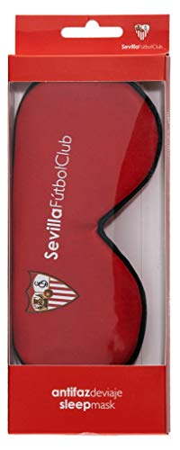 Sevilla Fútbol Club Antifaz para Dormir - Producto Oficial del Equipo, 100% Anti-Luz, con Goma Flexible Ajustable y Tacto Suave