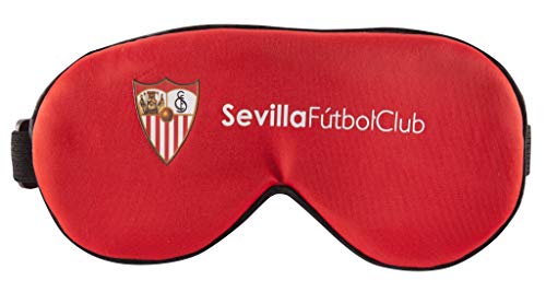 Sevilla Fútbol Club Antifaz para Dormir - Producto Oficial del Equipo, 100% Anti-Luz, con Goma Flexible Ajustable y Tacto Suave