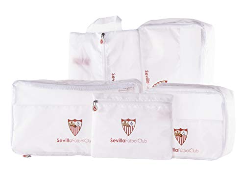 Sevilla FĂștbol Club Organizador de Equipaje - Producto Oficial del Equipo, con 5 Piezas Diferentes y Fabricado en Nylon muy Ligero para No Añadir Peso a la Maleta Sevilla FĂștbol Club Organizador de Equipaje - Producto Oficial del Equipo, con 5 Piezas Diferentes y Fabricado en Nylon muy Ligero para No Añadir Peso a la Maleta