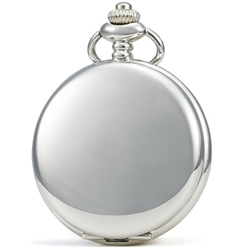 SEWOR Reloj de Bolsillo clásico, Acabado Liso, Movimiento mecanizado a Mano, Viene en Caja de Regalo de Piel (Plata) SEWOR Reloj de Bolsillo clásico, Acabado Liso, Movimiento mecanizado a Mano, Viene en Caja de Regalo de Piel (Plata)