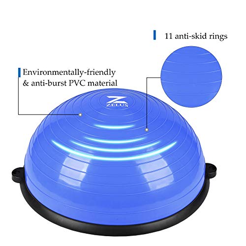 Sfeomi Pelota de Equilibrio 58CM Bola de Yoga con Capacidad de 150kg Balón de Pilates con Bandas de Resistencia y Bomba Manual para Fitness Ejercicio Yoga (Azul) Sfeomi Pelota de Equilibrio 58CM Bola de Yoga con Capacidad de 150kg Balón de Pilates con Bandas de Resistencia y Bomba Manual para Fitness Ejercicio Yoga (Azul)