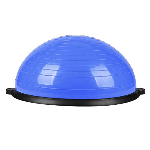 Sfeomi Pelota de Equilibrio 58CM Bola de Yoga con Capacidad de 150kg Balón de Pilates con Bandas de Resistencia y Bomba Manual para Fitness Ejercicio Yoga (Azul)