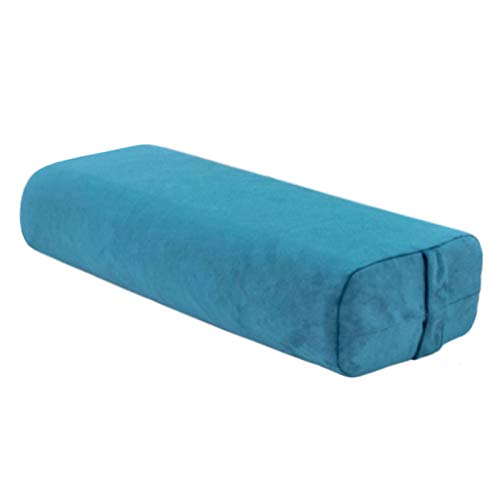 SFGSA Bolster Yoga Rectangular Pilates Almohadas Cervicales Reposacabezas Orgánico Naturalmente Ecológico Funda Extraíble Lavable,Azul