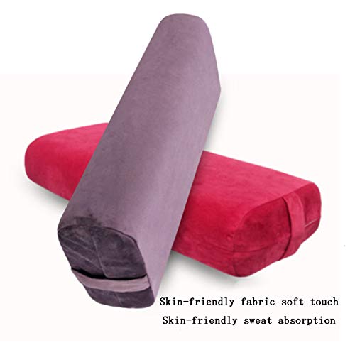 SFGSA Bolster Yoga Rectangular Pilates Almohadas Cervicales Reposacabezas Orgánico Naturalmente Ecológico Funda Extraíble Lavable,Púrpura