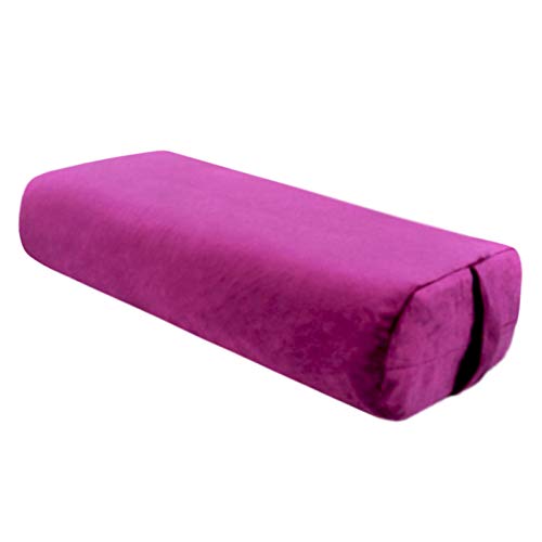 SFGSA Bolster Yoga Rectangular Pilates Almohadas Cervicales Reposacabezas Orgánico Naturalmente Ecológico Funda Extraíble Lavable,Púrpura