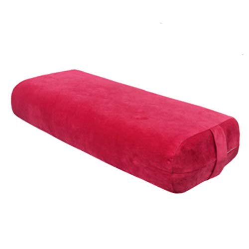 SFGSA Bolster Yoga Rectangular Pilates Almohadas Cervicales Reposacabezas Orgánico Naturalmente Ecológico Funda Extraíble Lavable,Rojo